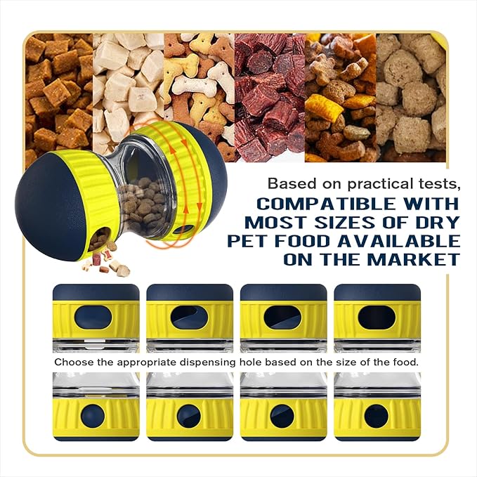 Dog Interactive Toys Indestructible Puppy Toy Adjustable Food Dispensing Treat Dispenser Dogs Puzzles Feeder Slow Feeding for Large/Medium/Small Aggressive Chewers Breed Pet Gift