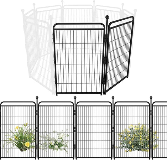 Gardner Pet Dog Playpens, 40" H 2 Add-on Panels for Small/Medium/Large Dogs, Foldable Pet Play Yard Gate Extensions, Pet Playpen, Anti-Rust, Quick Install, Black