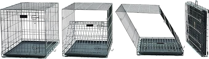 MidWest Homes for Pets Newly Enhanced Single & Double Door iCrate Dog Crate, Includes Leak-Proof Pan, Floor Protecting Feet, Divider Panel & New Patented Features