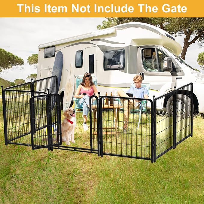 Garden Fence 36 Inch 14 Panels Without Gate,Be Suitable for Inside and Outside,Low Threshold Total 31 Ft(l) Garden Fence for Yard and Dog, Black Dog Pen Wide Door