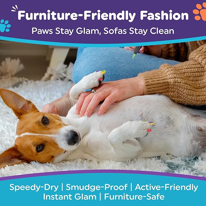 Dog Nail Polish Pens Quick Dry 15 Colors - Pet Nail Polish for Dogs or Cats, Easy Application Dog Safe Nail Polish, Fast Dry Dog Polish - Great Girl Dog Accessories, or a Puppy Nail Pawlish Set