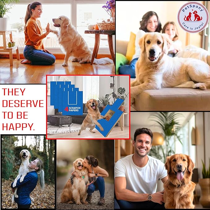 4 PCS Premier Self-Adhesive Sandpaper14.55x10.39 inch, 80 Grit – Dog Nail Scratch Pad Replacement Paper –Sandpaper for Dog Nail Scratch Board with Treat Box (Blue)