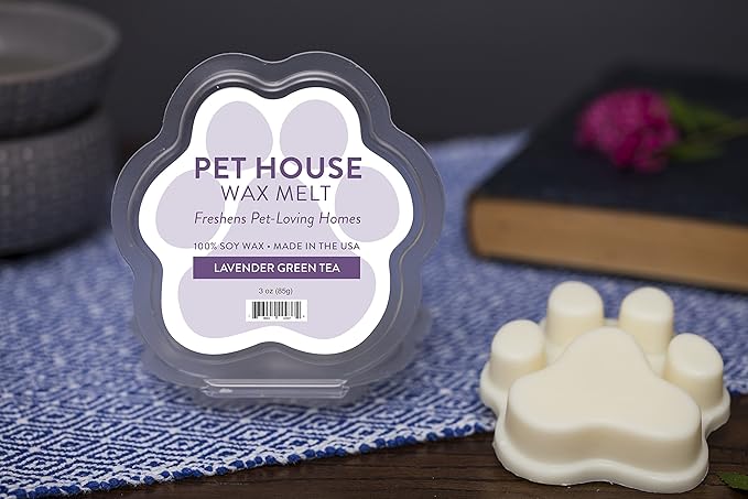 One Fur All Pet House Wax Melts - Lavender Green Tea Pack of 2 - Pet Odor Eliminating Wax Melts - Long-Lasting Scented Wax Melts - Pet-friendly Wax Melts - Natural Wax Melts