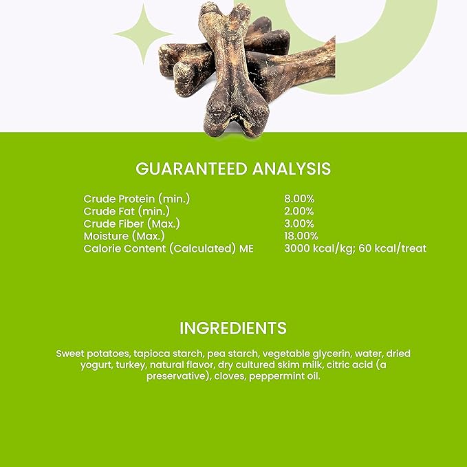 I and love and you Fresh all Rover Breath Bones - Sweet Potato - Dental Health Support, Grain Free, Filler Free, 5pk Size Small