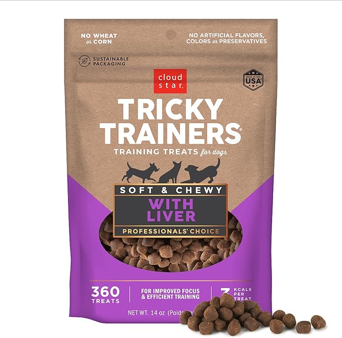 Cloud Star Tricky Trainers Chewy Dog Treats – Whole Grain Soft for Adult & Puppy