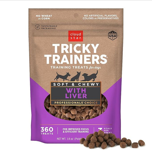 Cloud Star Tricky Trainers Chewy Dog Treats – Whole Grain Soft for Adult & Puppy
