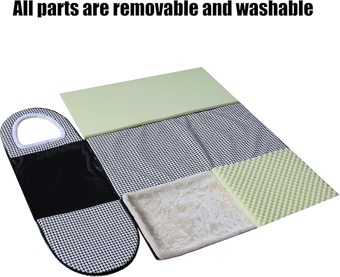 Dog Bed,2 Ways to Use,Indoor Pet House with Fluffy Mat,Removable and Washable Cover,Non-Slip Bottom,for Extra Large Dogs(3XL Black Cranes)