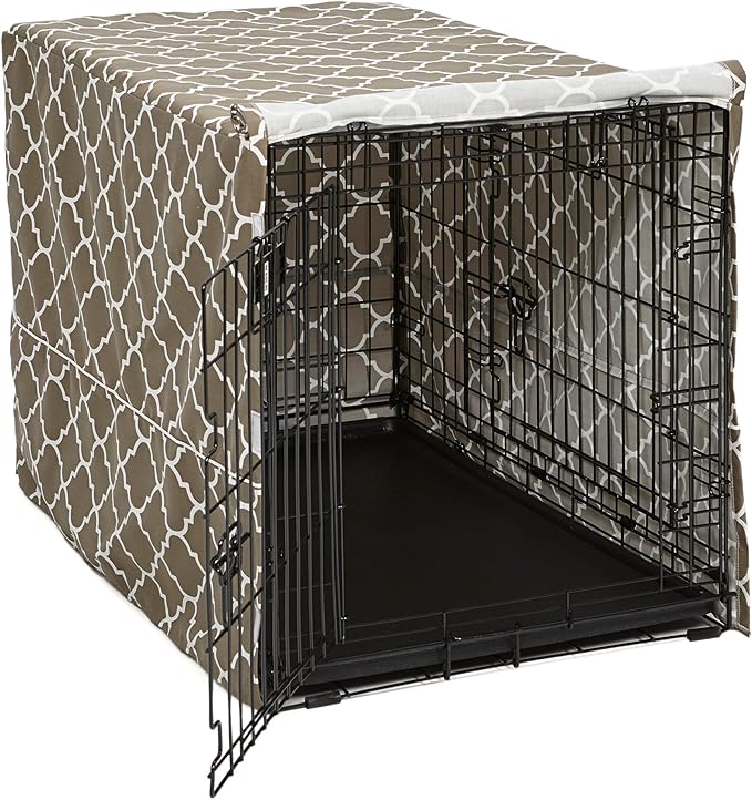 MidWest Homes for Pets Dog Crate Cover, Privacy Dog Crate Cover Fits Midwest Dog Crates, Crate Cover Only; Machine Wash & Dry; Brown Geo Print; 36 inch