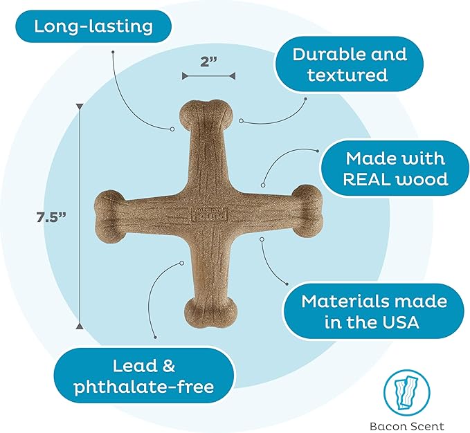 Outward Hound by Dogwood Jack Durable Dog Chew Toy, Bacon Scent, Large
