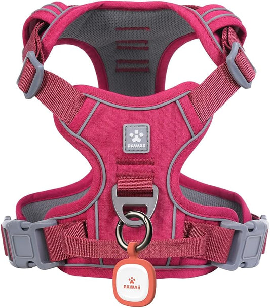 Pawaii Dog Harness for Small Dogs, Dog Harness with Pet ID Tag, No Choke Dog Harness, Adjustable Soft Padded Pet Vest with Easy Control Handle