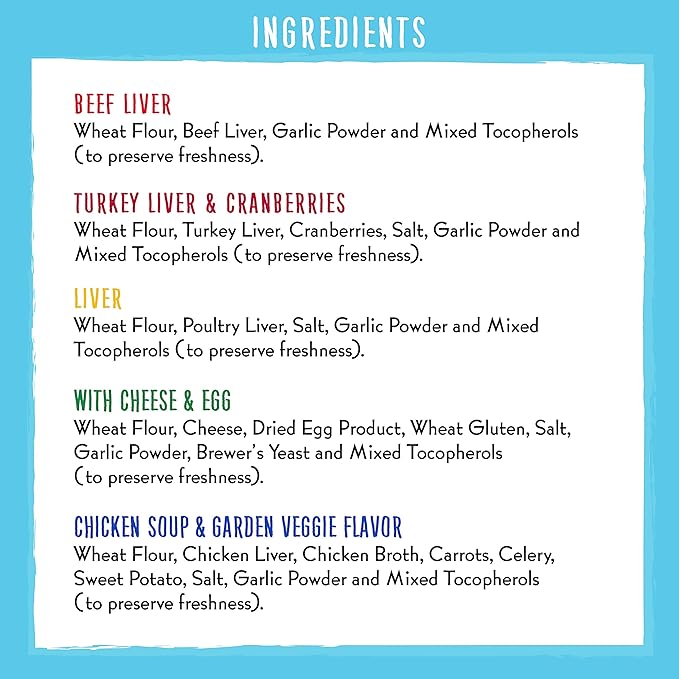 Charlee Bear Original Crunch Dog Treat Variety Pack, 16 oz Bags (5-Pack) - Beef Liver, Chicken Liver, Turkey Liver Cranberries, Cheese & Egg, Chicken Soup Natural Training Treats Made in The USA