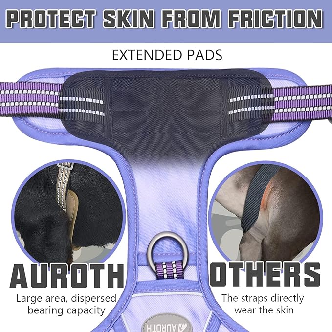 AUROTH Tactical Dog Harness for Large Dogs No Pull Adjustable Pet Harness Reflective K9 Working Training Easy Control Pet Vest Military Service Dog Harnesses Very Peri XL