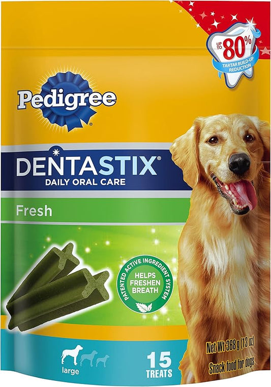 Pedigree Dentastix Fresh Large Treats For Dogs, 13Oz. Pouch-15 Ct.