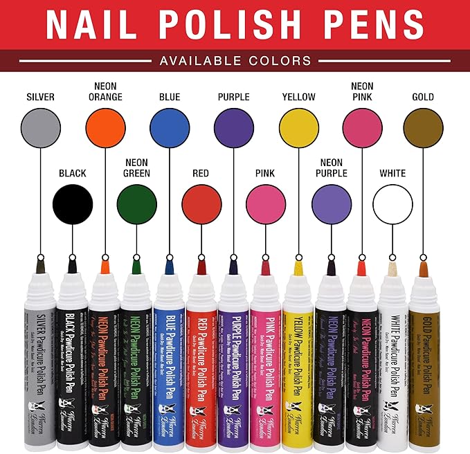 Warren London Pawdicure Dog Nail Polish Pens | Made in USA | Quick Dry, Low Odor, Non-Toxic Dog Accessories | Ideal for Dog Birthday, Dog Costume | Dries in Under 1 Minute | 13 Colors | Pink