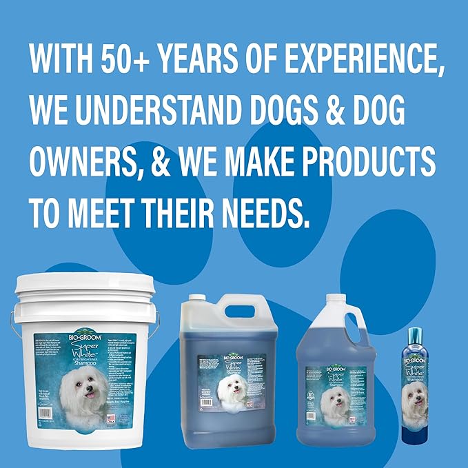 Bio-Groom Super Whitening Dog Shampoo - Whitening Pet Shampoo, Dog Bathing Supplies, Puppy Wash, Grooming Supplies, Cruelty-Free - 12 fl oz 1-Pack