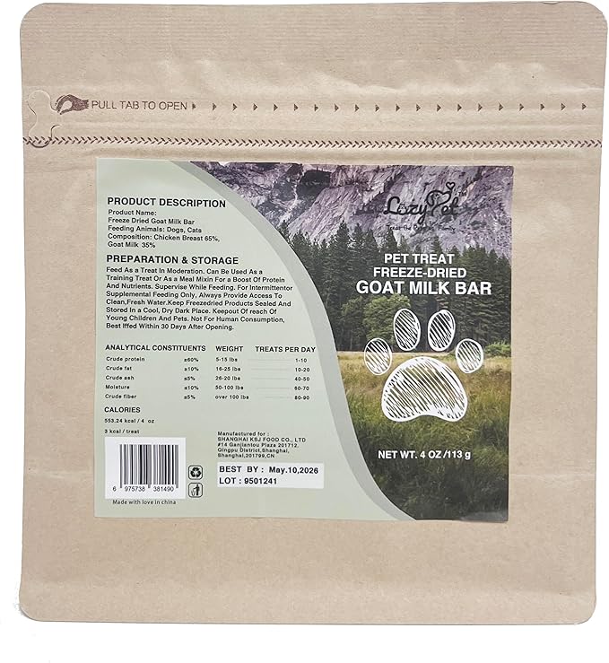 Freeze Dried Raw Single Ingredient Cat Treats, Solve Pet's Picky Eating Problem (Goat Milk bar)