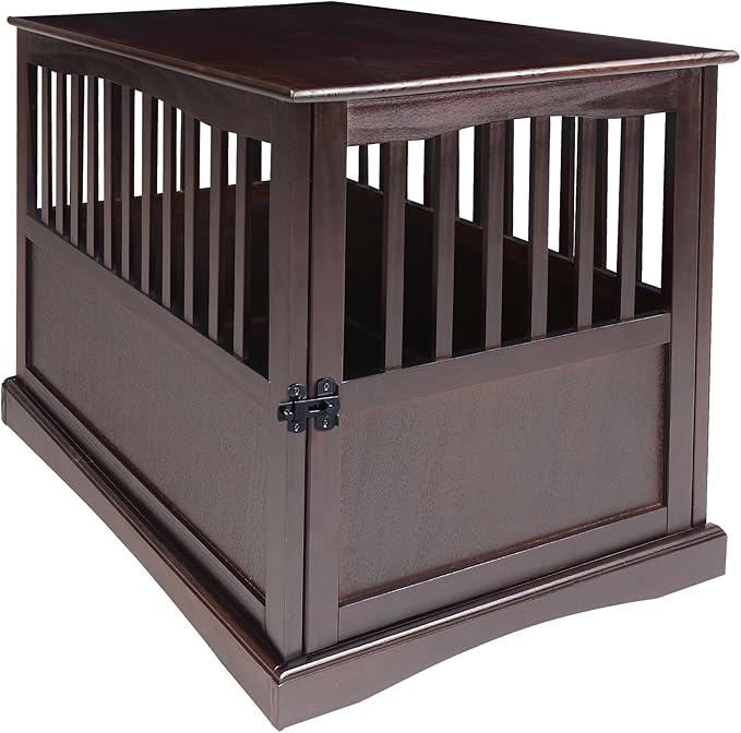 Casual Home Wooden Large Pet Crate, End Table, Espresso, 24 x 36.5 x 29.5 in