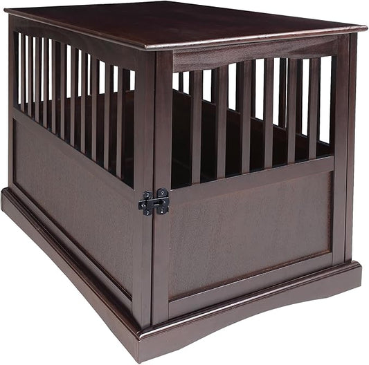 Casual Home Wooden Large Pet Crate, End Table, Espresso, 24 x 36.5 x 29.5 in