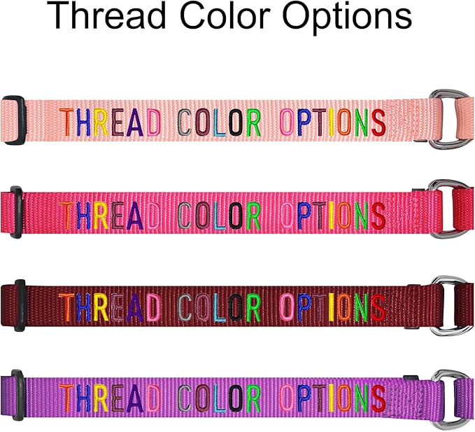 Blueberry Pet Essentials Personalized Martingale Safety Training Dog Collar, Baby Pink, Small, Adjustable Customized ID Collars for Dogs Embroidered with Pet Name & Phone Number