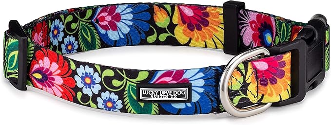 Lucky Love Dog - Adjustable Dog Collar with Easy Click Buckle for Small to Large Dogs, Durable, & Comfortable Collar for Male & Female Dogs, Pet Collar for Puppies & Adult Dogs - Blackbird, Small