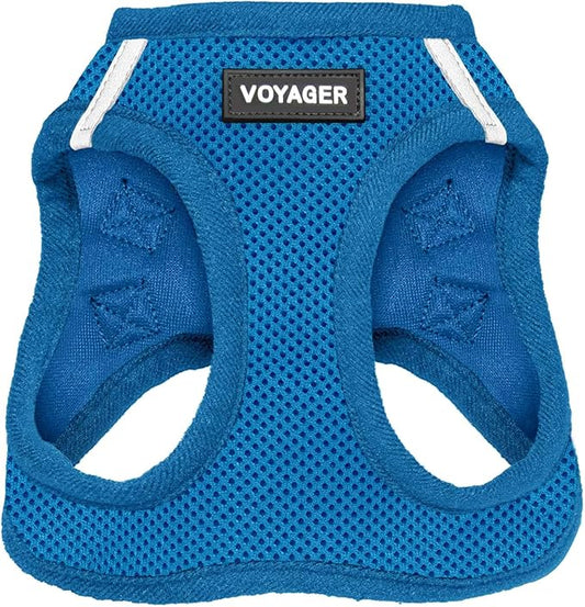 Voyager Step-in Air Dog Harness - All Weather Mesh, Reflective, No Pull Harness for Small, Medium Dogs, Cats - Secure with Hook & Loop Fastener, Buckle, Double D-Rings - Royal Blue, S