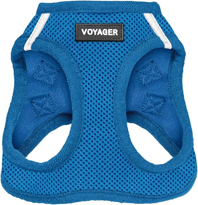 Voyager Step-in Air Dog Harness - All Weather Mesh, Reflective, No Pull Harness for Small, Medium Dogs, Cats - Secure with Hook & Loop Fastener, Buckle, Double D-Rings - Royal Blue, XL