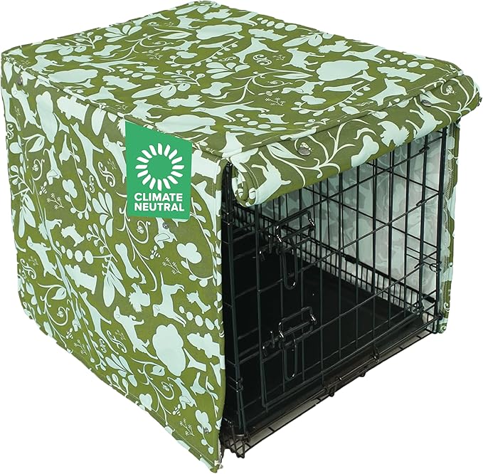Molly Mutt Amarillo by Morning Dog Crate Cover, 100% Cotton Canvas Cover with 2 Roll-Up Panels, Ideal for Dog or Cat Crate, Durable, Washable, and Free of Harmful Chemicals, 30" x 21" x 24"