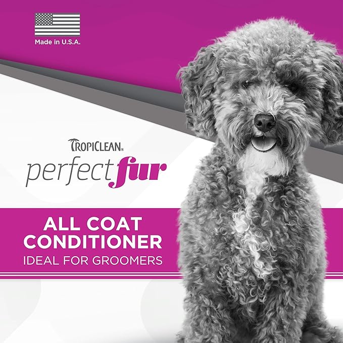 TropiClean PerfectFur Dog Conditioner for All Coats| 10:1 Concentrated Groomer Gallon| Made in The USA| 1 Gallon