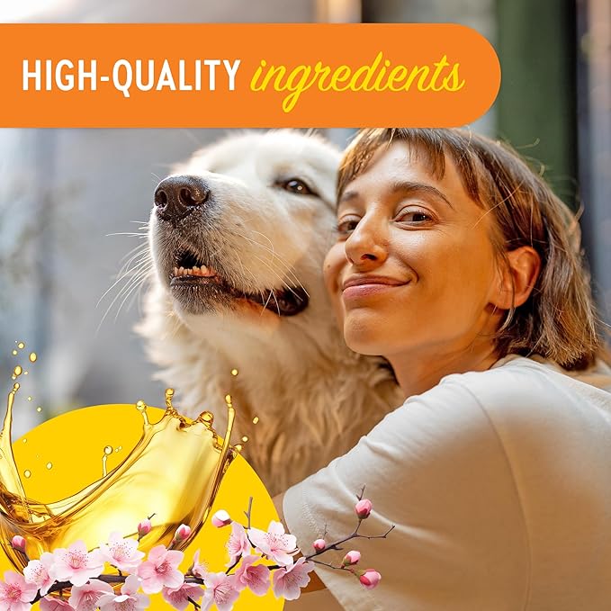 Essential Fatty Acid (EFA) Deodorizing Shampoo for Dogs and Pets (12oz) – Cherry Blossom Scent | Soothing Shampoo Rich with Moisturizing Emollients | Tearless, Soapless & Alcohol-Free