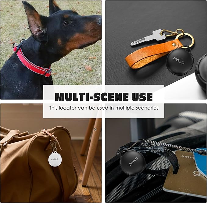 Dog Tracker GPS Collar No Monthly Fee, Real-Time Mini Pet Tracker for Small Medium Large Dogs, Reflective Waterproof Dog Tracking Collar with Bell, Indoor & Outdoor (Only for iOS)