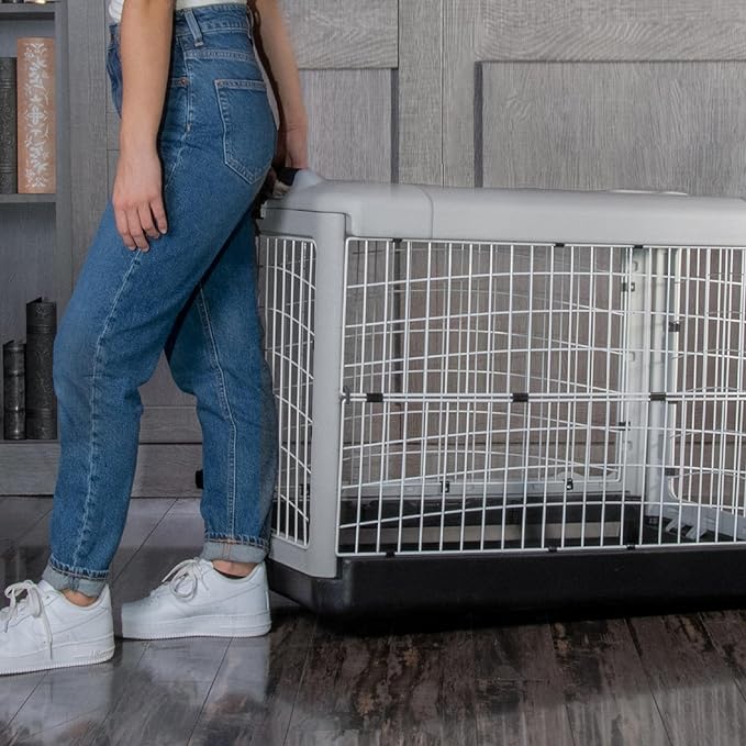 Pet Gear “The Other Door” 4 Door Steel Crate for Dogs/Cats with Removable Tray, Fog, 36 Inch