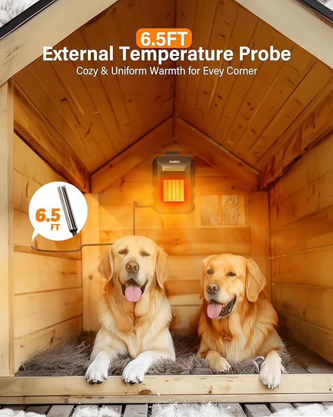 Dog House Heater with Thermostat APP WIFI Control,500W Dog House Heaters for Outside Doghouse Kennel, Outdoor Pet House Heater For Winter Outdoor, Safe Electric Heater,Adjustable Temp Timer