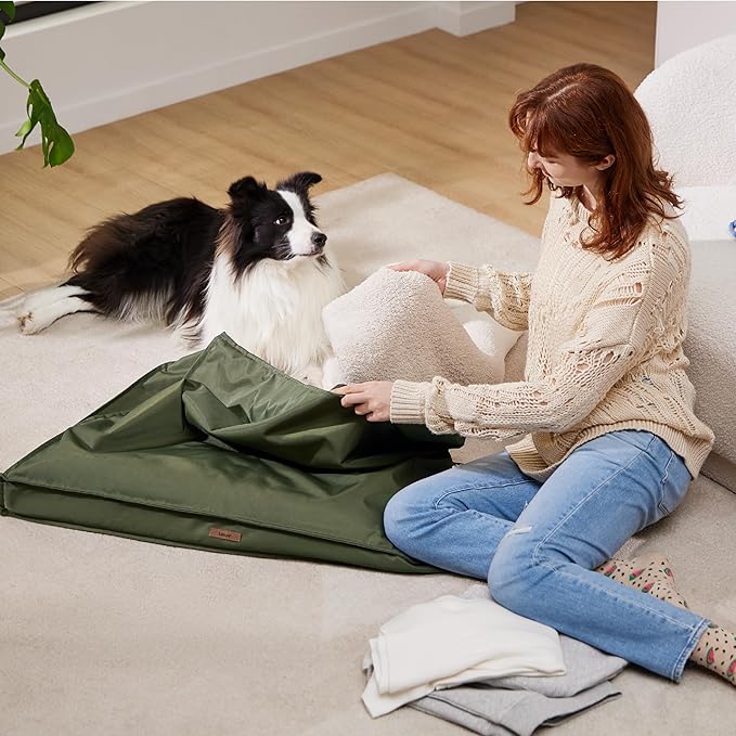 Lesure Water-Resistant Dog Bed Cover - XL Dog Bed Removable Cover, Replacement Washable, Dog Bed Covers for Pet Mat Bed, 44x32x3 Inches
