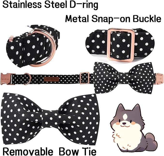 Unique Style Paws Pet Soft &Comfy Bowtie Dog Collar and Cat Collar Pet Gift for Dogs and Cats 6 Size and 7 Patterns