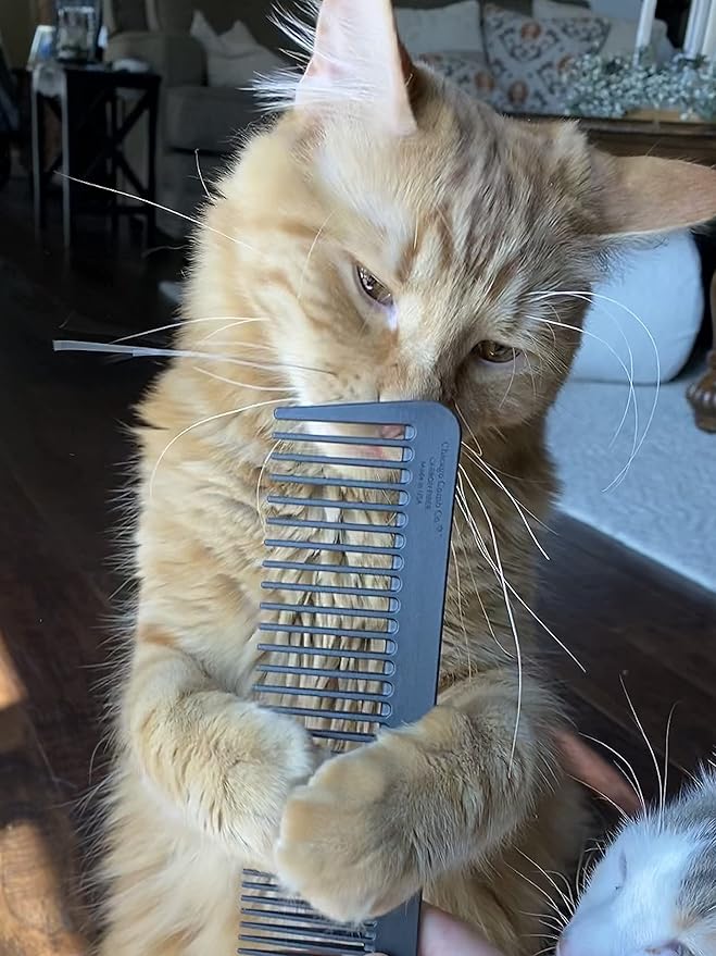 Chicago Comb No. 9 Pet, the XL Comb for Man or Beast, Carbon Fiber, Made in USA