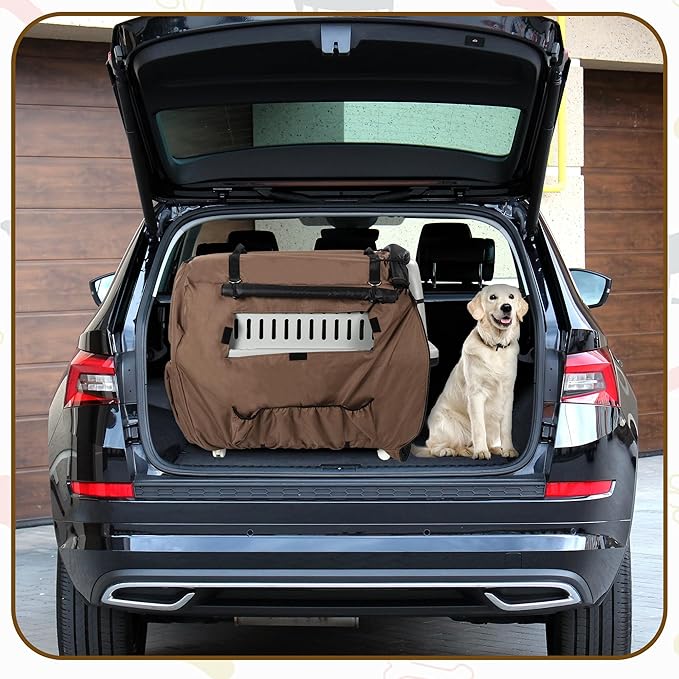 BALAPET Large Thickened Insulated Dog Kennel Cover for Cold Winter, Durable Waterproof Oxford Fabric Pet Crate Cover with Windows, Privacy Cover for Light Reducing Puppy Anxiety, Training Cage Topper