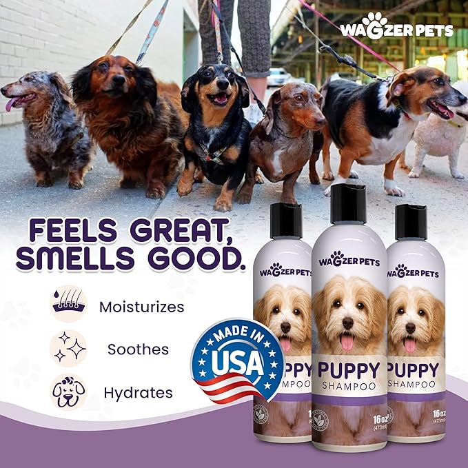 Puppy Shampoo | Natural Puppy Formula Dog Shampoo for Sensitive Skin | Gentle Support Shampoo for Dogs | Puppy Wash for Itchy Skin, Soothes, Cleanses, and Moisturizes | 16 oz