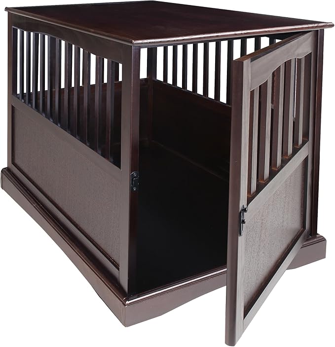Casual Home Wooden Large Pet Crate, End Table, Espresso, 24 x 36.5 x 29.5 in