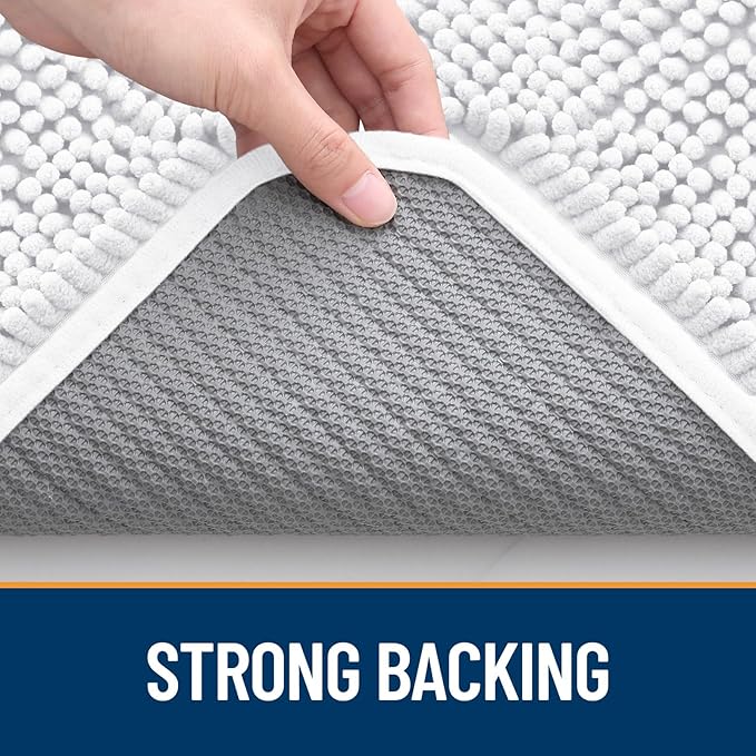 OLANLY Dog Door Mat for Muddy Paws 70x24, Absorbs Moisture and Dirt, Absorbent Non-Slip Washable Mat, Quick Dry Chenille, Mud Mat for Dogs, Entry Indoor Door Mat for Inside Floor, White