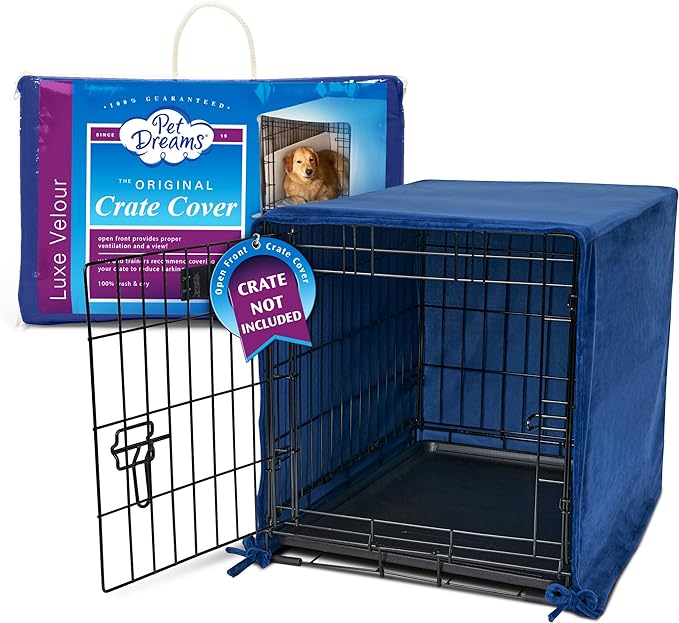 Pet Dreams Dog Crate Cover, Breathable, Dog Kennel Cover, Single Door, Dog Cage Covers for Dog Crates, Fabric Dog Crate Covers (Fits iCrates 18, 24, 30, 36, 42, 48 inches)