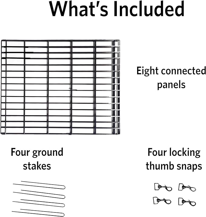 New World Dog Exercise Pen & Playpen, 24" W x 24" H, No Door, Black B550-24