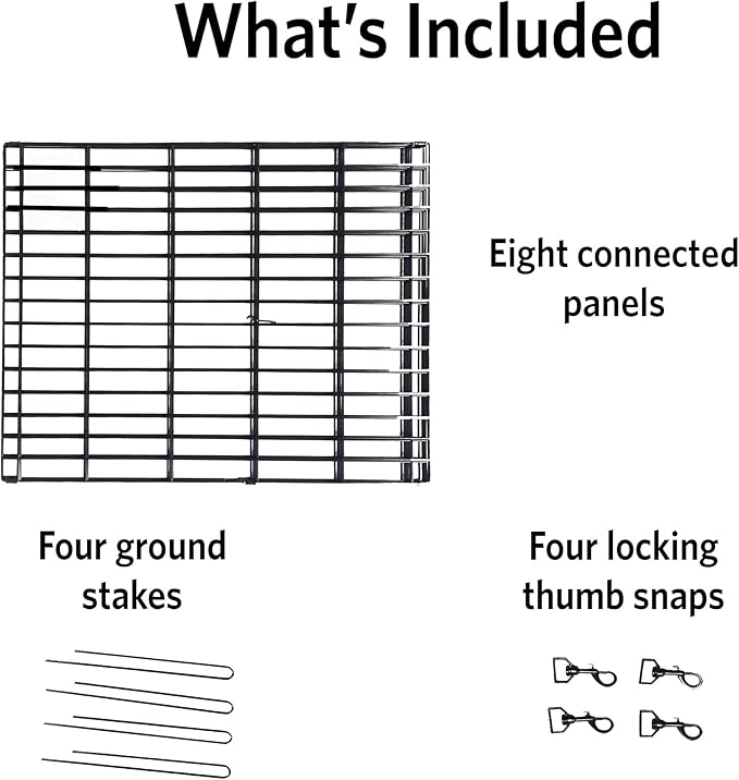 New World Dog Exercise Pen & Playpen, 24" W x 36" H, No Door, Black