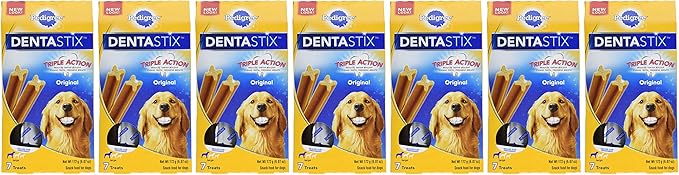 PEDIGREE DENTASTIX Large Dog Dental Treats Beef Flavor Dental Bones, 7 Count (Pack of 14)