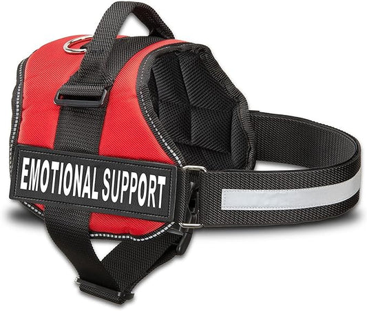 Emotional Support Dog Vest Harness with Reflective Straps, Interchangeable Patches, & Top Handle - ESA Dog Vest in 8 Sizes - Heavy Duty Emotional Support Dog Harness for Working Dogs (Red, XXXS)