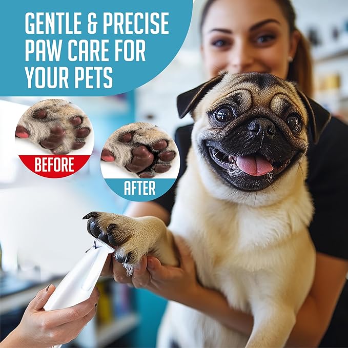 Dog Paw Grooming Trimmer Clippers - Cordless Electric Pet Easy Hair Trimming Shaver Kit with LED Light - Rechargeable Low Noise Shaving Clipper Tool for Puppy Dogs Cats Feet Paw Pads Toes Ears Face