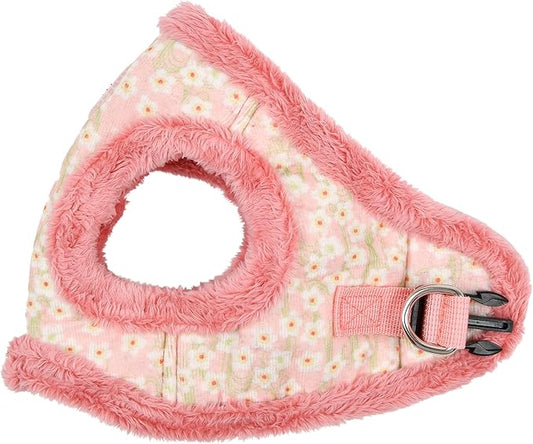 Pinkaholic New York Kalina Vest Dog Harness Step-in Warm Winter Flower Pattern for Small Dog, Indian Pink, Small