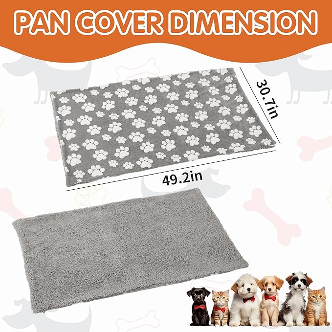 BALAPET Washable Dog Crate Pan Cover, Soft Plush Velvet Liner for Dog Crate Tray Fitted Cover for Pet Crate Pan 49 x 30 Inch,Reusable Pan Cover Only(49.2x30.7in)