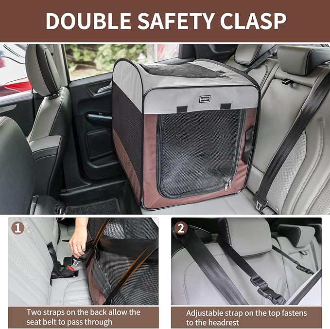 DONORO Dog Kennels and Crates for Medium Dogs, Portable Pop Up Indoor Pet Cage with Sturdy Wire Frame, Collapsible Travel Crate Soft Sided Cat Bag Escape Proof (32 Inch)