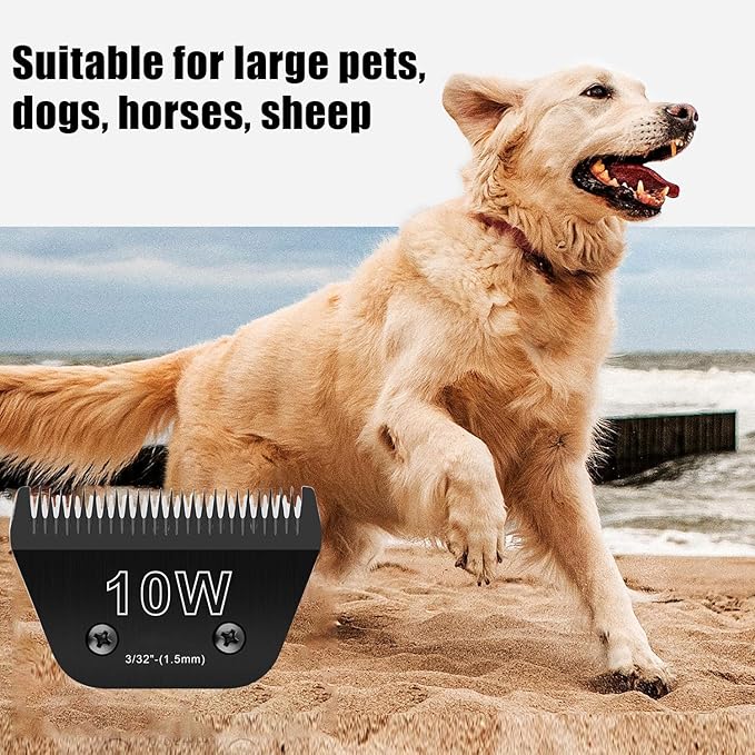 4PCS Wide Blades for Dog Grooming Blades Compatible with Andis Dog Clippers,Dog Clipper Blades Compatible with Oster A5,Wahl km10 Dog Clippers,Stainless-Steel Blade Sharp,Size:10W+30W+5FW+7FW