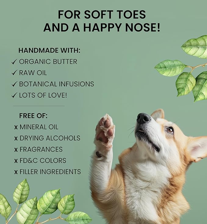 Paw & Nose Balm - All Natural & Vegan Skin Saver for Dogs & Cats - Paw Cream & Lotion for Protecting Dry Paws, Noses & Elbows (2 oz / 60 g Jar)